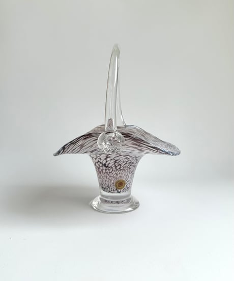 Basket｜ガラスのbasket｜花器｜ Gränna Glass｜スウェーデン