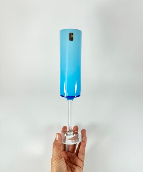 Vase｜Opaline Suedoise｜水色｜ガラスの花瓶｜北欧ヴィンテージ