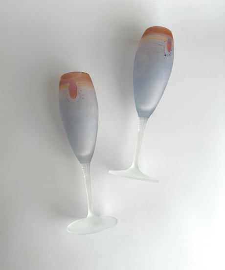 Glass｜シャンパングラス｜アートガラス｜北欧