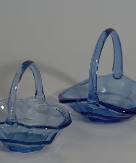 Bowl｜ガラスバスケット｜アールデコ｜ハンドル付ボウル｜ポルトガル