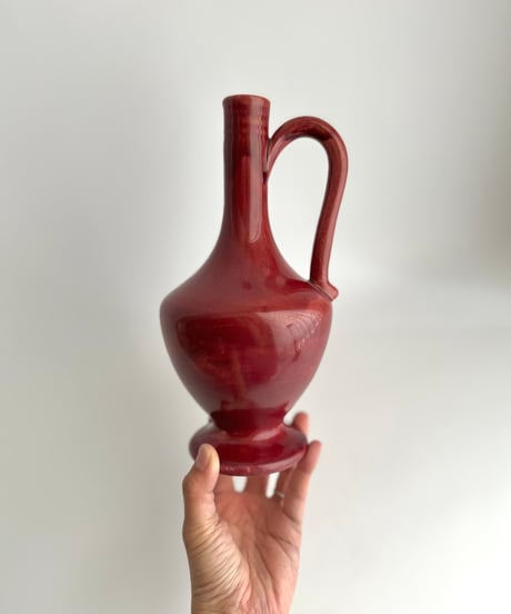 Vase｜赤い花瓶｜HoganasKeramik｜陶器｜北欧ヴィンテージ