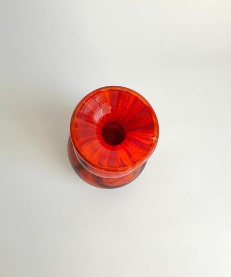 Vase｜チェコスロバキア｜赤い花瓶｜Carnival｜ガラスベース