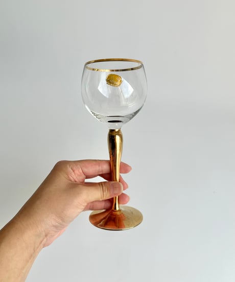 Glass｜ワイングラス｜Bohemia｜ゴールド｜チェコスロバキア