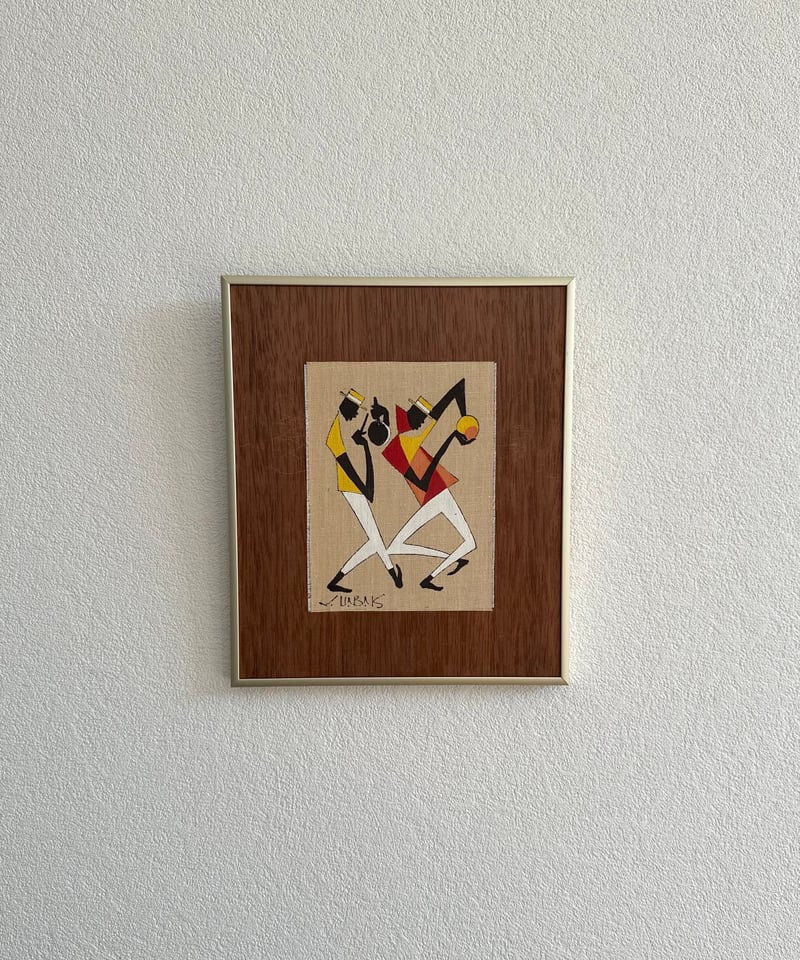 ヴィルジリオ•ナバイス　Virgilio Nabais　手書き　ブラジル芸術家 1950s Virgilio Nabais, Art deco Painting on Linen, Brazilian