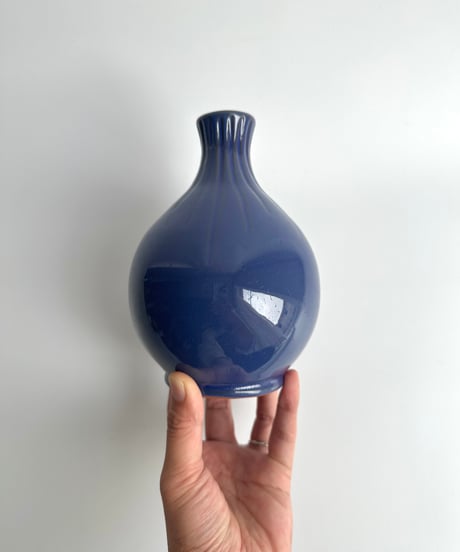 Vase｜陶器製の花瓶｜ブルー｜青