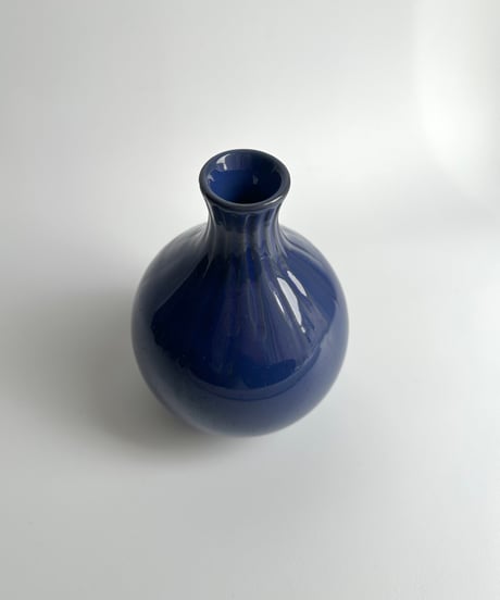 Vase｜陶器製の花瓶｜ブルー｜青