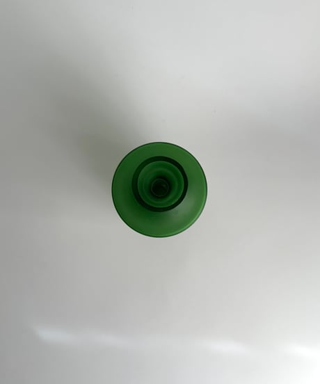 Vase｜グリーン｜フロストガラス｜フラワーベース