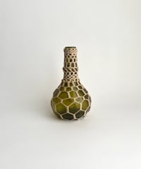 Bottle｜マクラメ編み｜グリーンガラスボトル｜花器