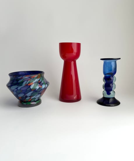 Vase｜赤い花瓶｜ガラス｜ヨーロッパ