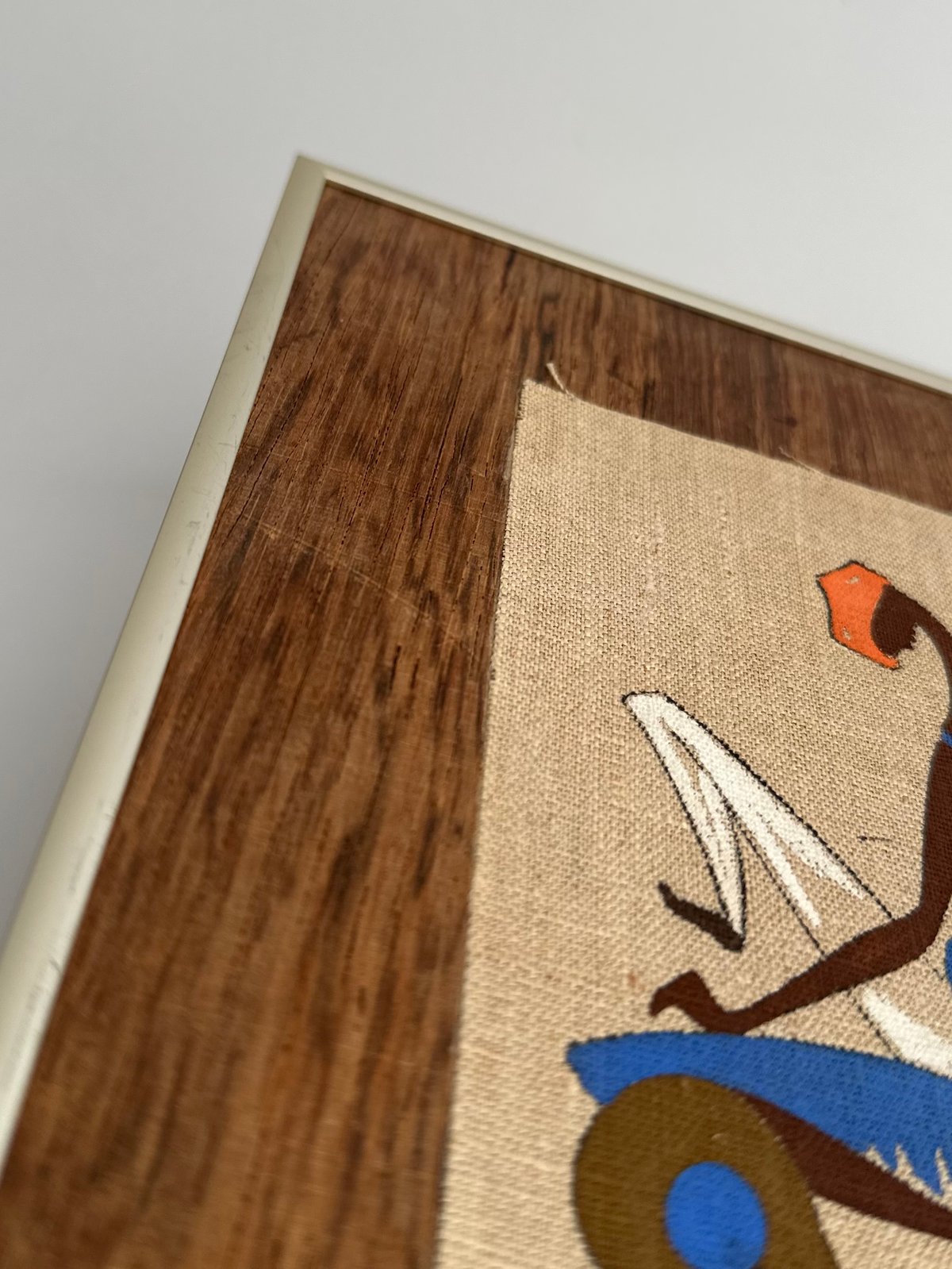 【ブラジル　アート　1970】手描き絵画『ヴィルジリオ・ナバイス』布絵　木絵 ブラジル アート 1970】手描き絵画『ヴィルジリオ・ナバイス』布