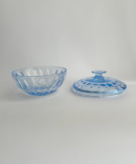 Candy Pot｜キャンディーポット｜蓋つきガラスボウル｜ライトブルー