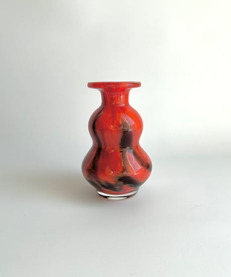 Vase｜チェコスロバキア｜赤い花瓶｜Carnival｜ガラスベース