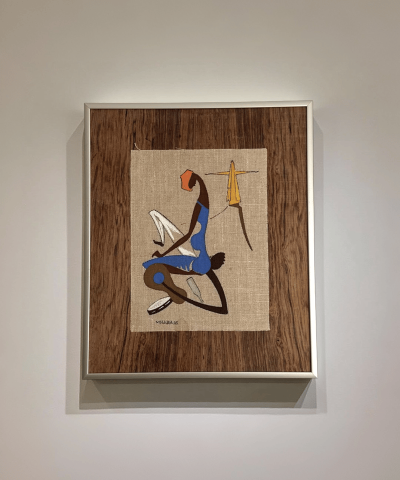 【ブラジル　アート　1970】手描き絵画『ヴィルジリオ・ナバイス』布絵　木絵 ブラジル アート 1970】手描き絵画『ヴィルジリオ・ナバイス』布