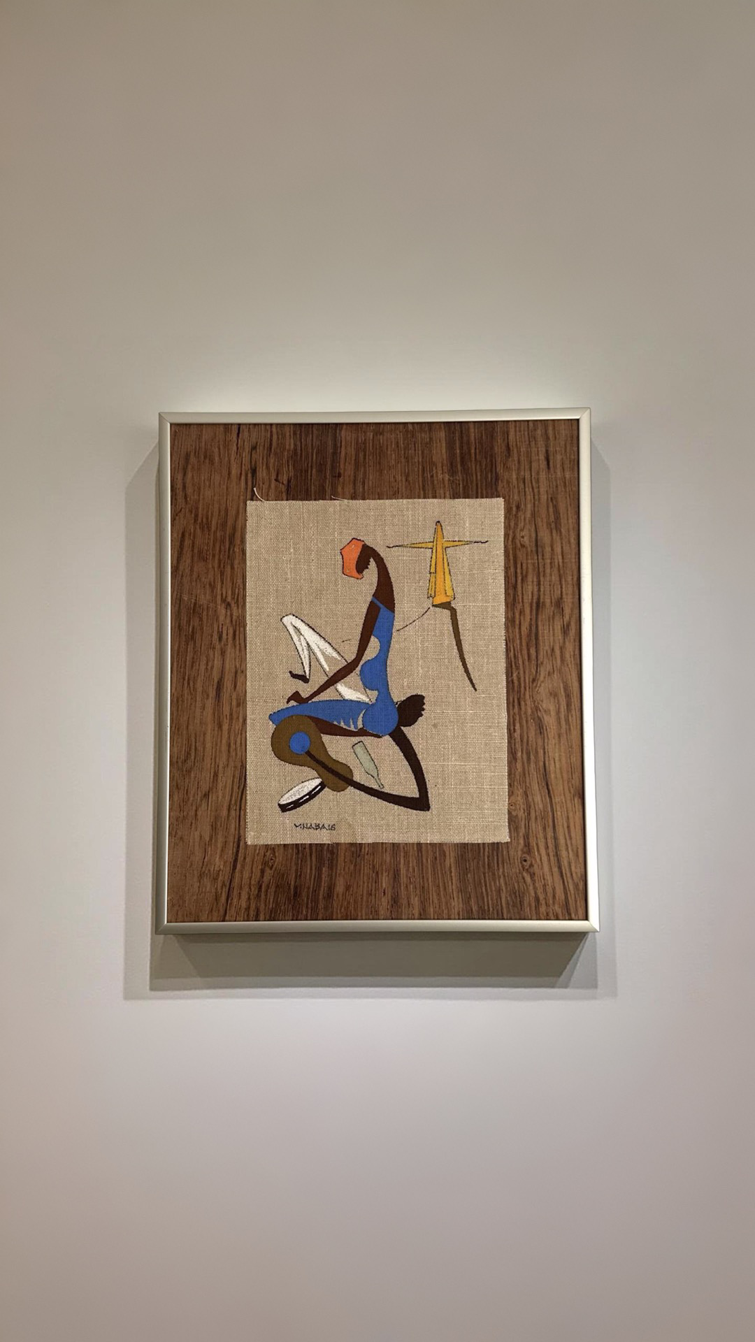 【ブラジル　アート　1970】手描き絵画『ヴィルジリオ・ナバイス』布絵　木絵 ブラジル アート 1970】手描き絵画『ヴィルジリオ・ナバイス』布