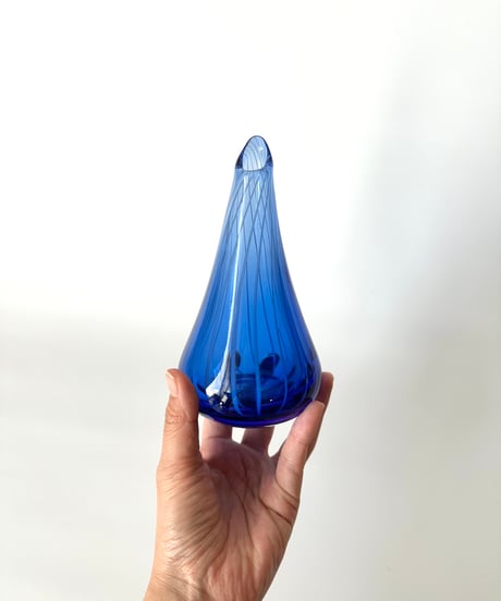 Vase｜ブルー｜ストライプ｜北欧｜一輪挿し