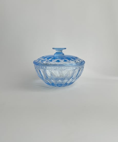 Candy Pot｜キャンディーポット｜蓋つきガラスボウル｜ライトブルー