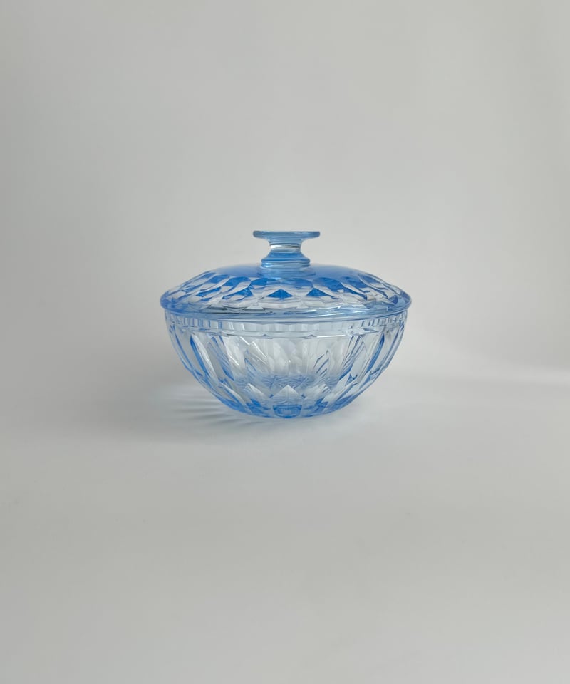 Candy Pot｜キャンディーポット｜蓋つきガラスボウル｜ライトブルー