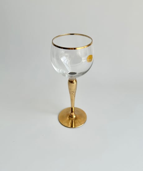Glass｜ワイングラス｜Bohemia｜ゴールド｜チェコスロバキア