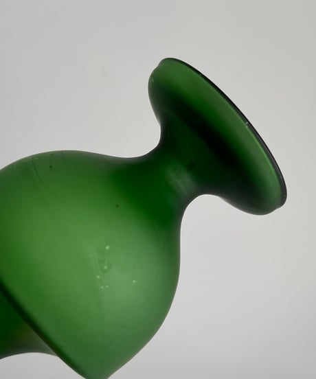 Vase｜グリーン｜フロストガラス｜フラワーベース