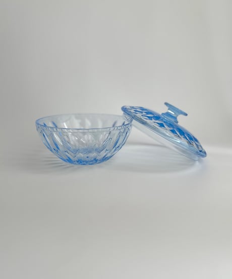 Candy Pot｜キャンディーポット｜蓋つきガラスボウル｜ライトブルー
