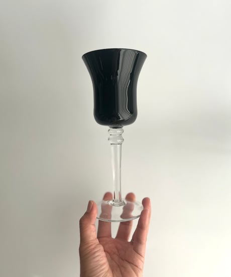 Glass｜ワイングラス｜ブラックガラス｜北欧ヴィンテージ