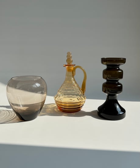 Decanter｜デキャンタ｜カラフェ｜アンバー｜Art deco