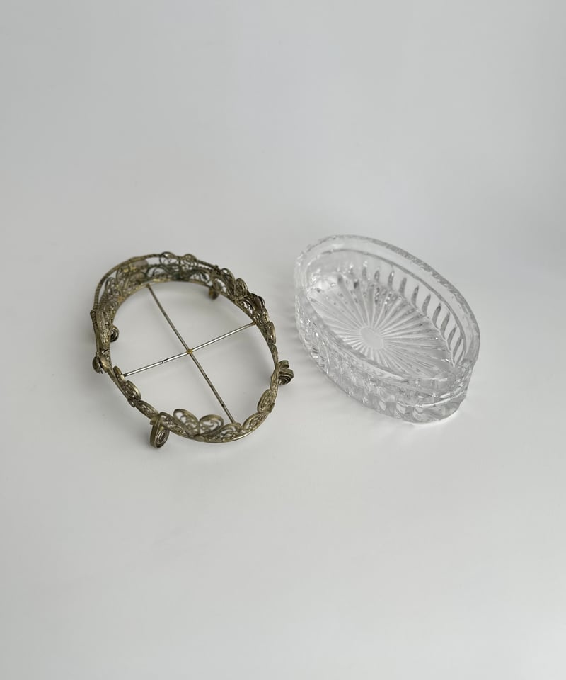 希少 切子 クリスタル カット ガラス バスケット 鉢 オブジェ 置物 小物入れ 希少 切子 クリスタル カット ガラス バスケット 鉢 オブジェ 置物