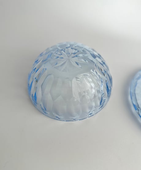 Candy Pot｜キャンディーポット｜蓋つきガラスボウル｜ライトブルー