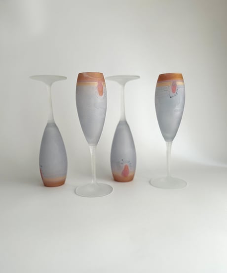 Glass｜シャンパングラス｜アートガラス｜北欧