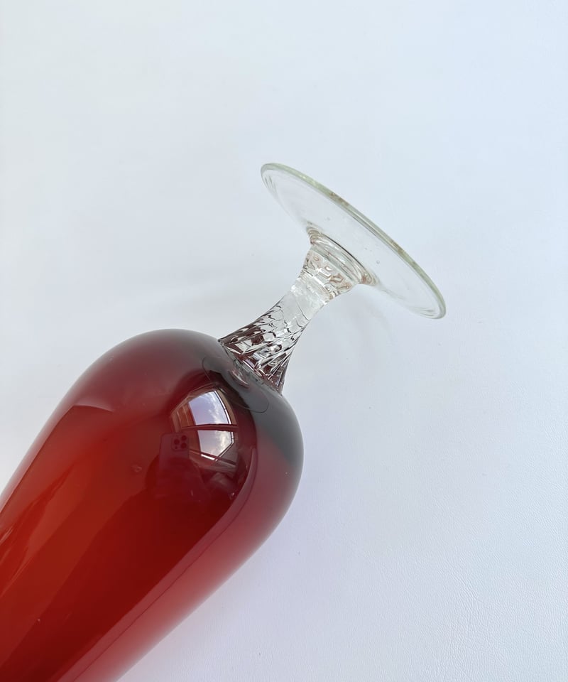 未使用品 NACHTMANN ガラス製 花瓶 赤 ヴィンテージ Vase｜赤いガラスの花瓶｜ビンテージ花瓶 | roi home｜北欧
