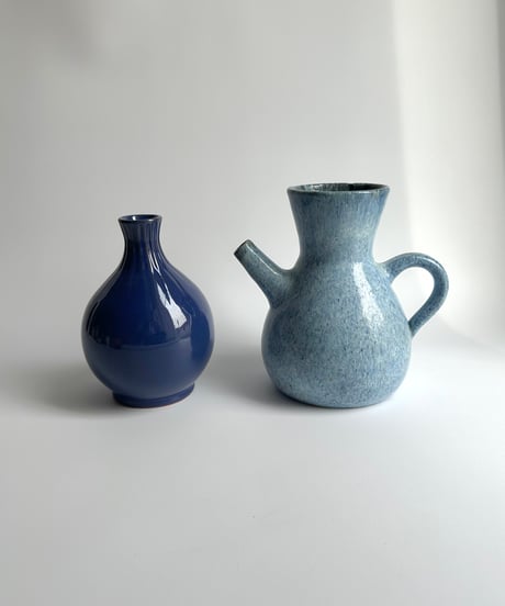 Vase｜陶器製の花瓶｜ブルー｜青