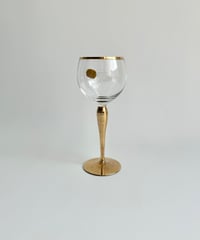 Glass｜ワイングラス｜Bohemia｜ゴールド｜チェコスロバキア