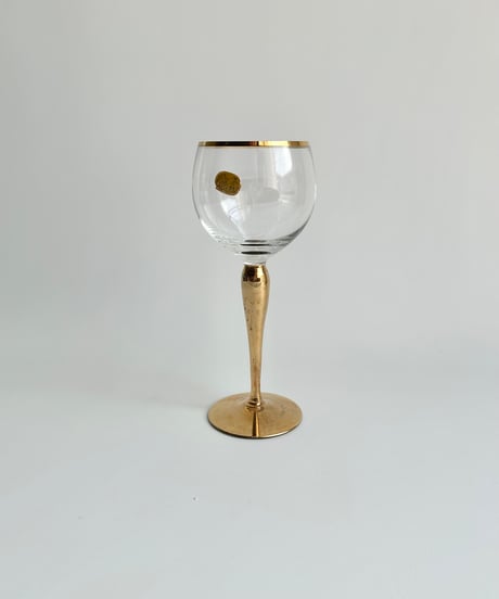 Glass｜ワイングラス｜Bohemia｜ゴールド｜チェコスロバキア