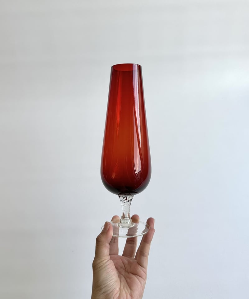 Vase｜赤いガラスの花瓶｜ビンテージ花瓶 | roi home｜北欧