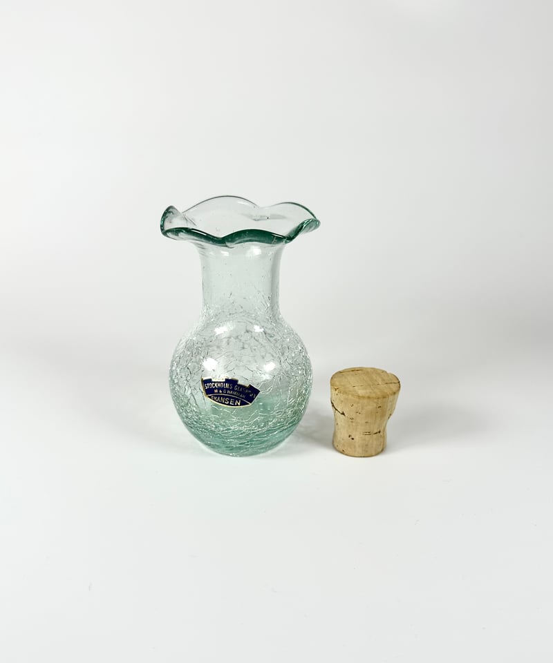 Vase｜Skansen｜クラックガラス｜北欧ヴィンテージ｜スウェーデン