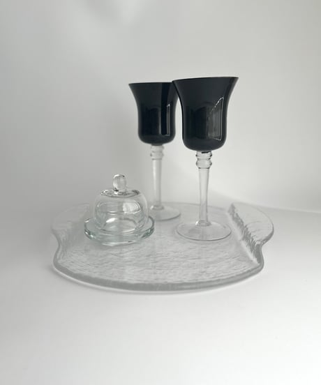 Glass｜ワイングラス｜ブラックガラス｜北欧ヴィンテージ