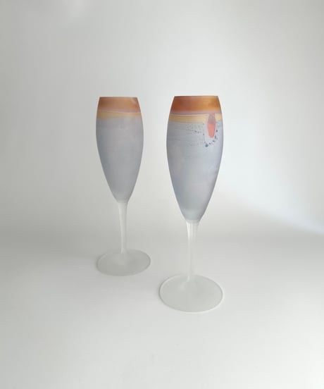 Glass｜シャンパングラス｜アートガラス｜北欧
