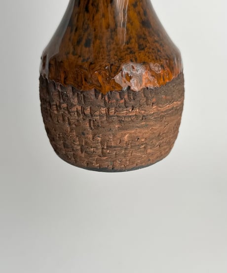 Vase｜陶器製の花瓶｜デンマーク｜オレンジ