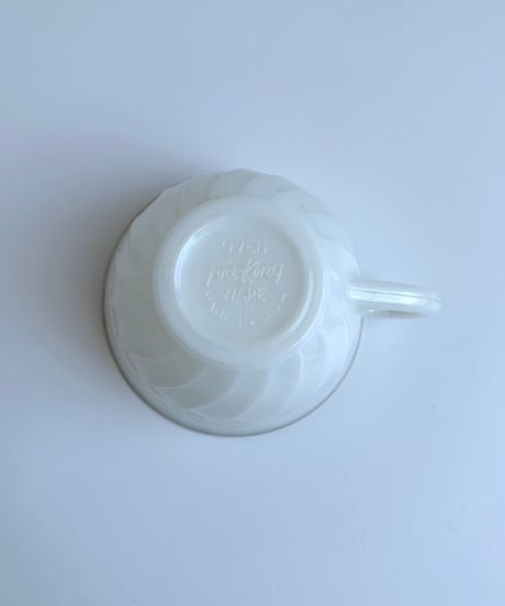 Cup &Saucer｜Fireking｜ファイヤーキング｜スワールゴールド｜アメリカ