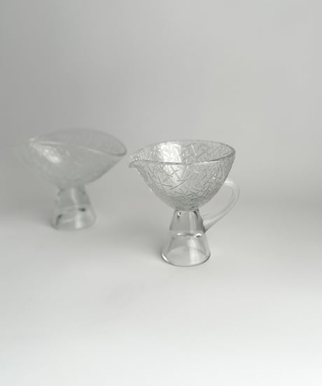 Creamer/Bowl｜クリーマー｜シュガーボウル｜Riihimäen Lasi｜フィンランド