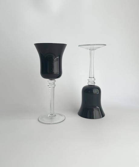 Glass｜ワイングラス｜ブラックガラス｜北欧ヴィンテージ