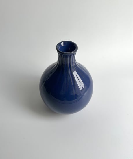 Vase｜陶器製の花瓶｜ブルー｜青