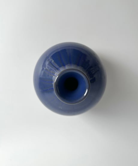 Vase｜陶器製の花瓶｜ブルー｜青