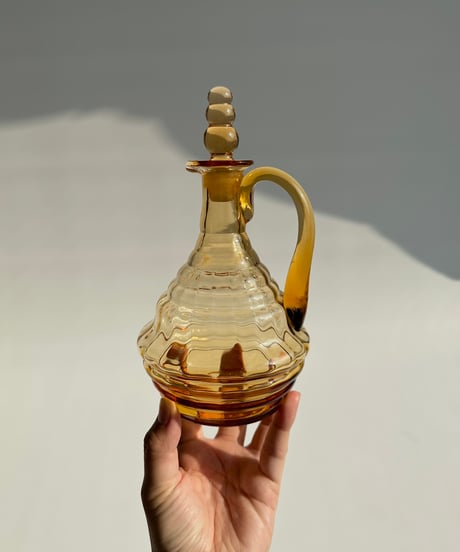 Decanter｜デキャンタ｜カラフェ｜アンバー｜Art deco