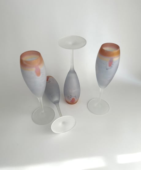 Glass｜シャンパングラス｜アートガラス｜北欧