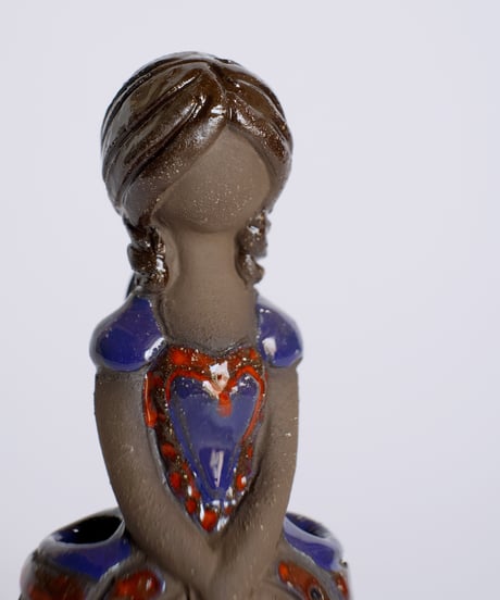 Vase｜Vallis Keramik｜フラワーガール｜陶器人形｜スウェーデン