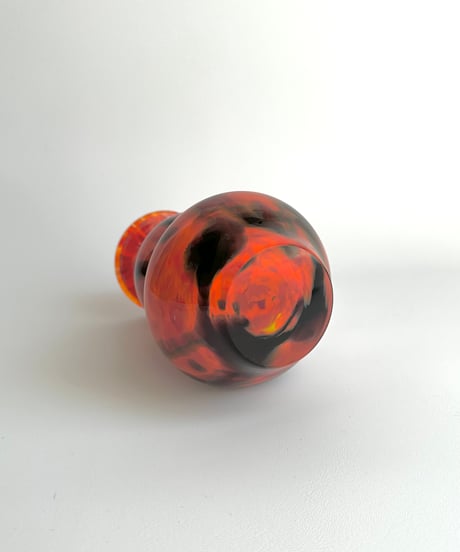 Vase｜チェコスロバキア｜赤い花瓶｜Carnival｜ガラスベース