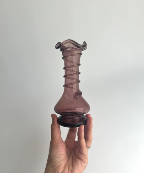 Vase｜フリル｜パープル｜アートガラス
