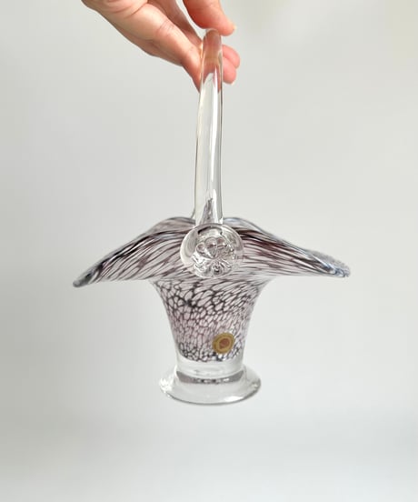Basket｜ガラスのbasket｜花器｜ Gränna Glass｜スウェーデン