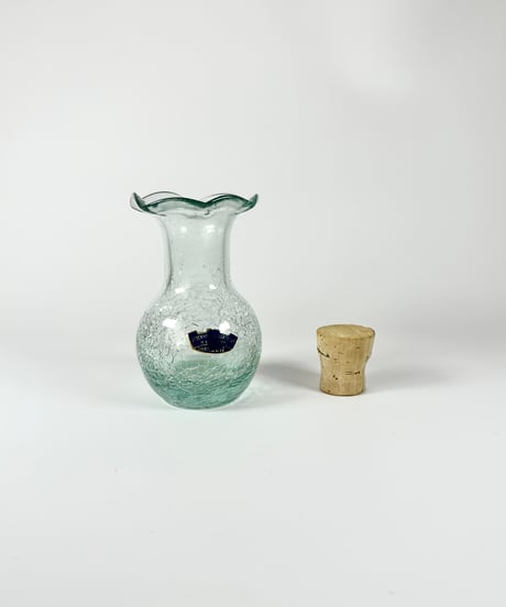 Vase｜Skansen｜クラックガラス｜北欧ヴィンテージ｜スウェーデン